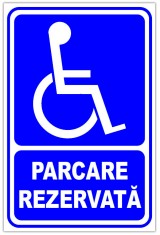 indicator pentru parcare rezervata persoanelor cu nevoi foto