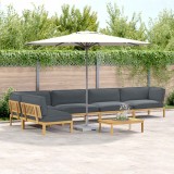 vidaXL Set de canapea cu pernă 6 pcs Antracit Lemn Solid de Acacia 3418414