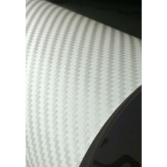 Folie carbon 3D culoare alba texturata
