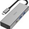 Hub, Hama, USB-C, Argintiu, 4 porturi, 5 Gbit/s
