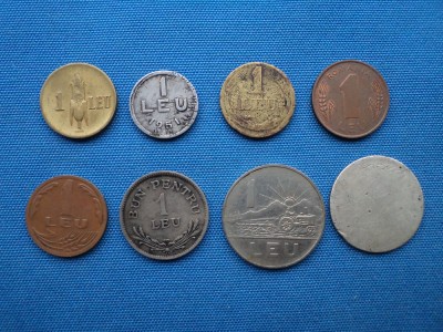 LOT 8 MONEDE 1 LEU ANI DIFERITI (1940,1951,1947,1993,1992,1924,1966,1873 ) /ROMANIA foto