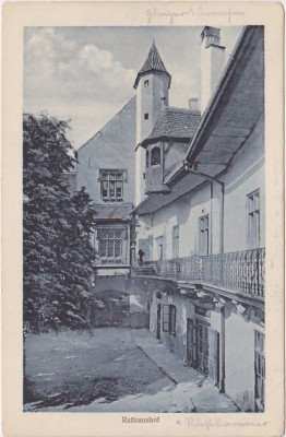 CP SIBIU Hermannstadt Rathaushof Curtea Primariei ND(1917) foto