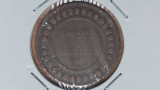 Tunisia Franceza - moneda de colectie - 5 centimes bronz 1907 - an greu de gasit, Africa