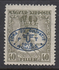 ROMANIA 1919 - DEBRETIN I ZITA 40 FILLER MNH AUTENTIFICARE BODOR foto