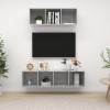 Gossi set de dulapuri tv, 2 piese, gri beton, lemn prelucrat