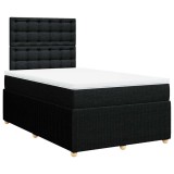 Cumpara ieftin Pat box spring cu saltea, negru, 120x190 cm, catifea