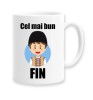 Cana alba personalizata &quot;Cel mai bun Fin&quot;, INOVATIX&reg;. 330ml, Oem