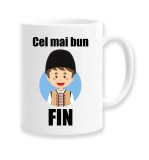 Cana alba personalizata &quot;Cel mai bun Fin&quot;, INOVATIX&reg;. 330ml, Oem