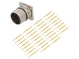 Conector M23 Soclu 17-PIN Crimpat Drept Aurit IP67