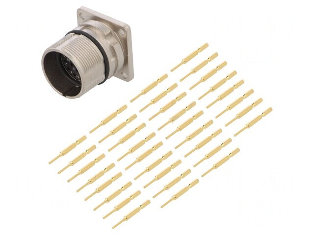 Conector M23 Soclu 17-PIN Crimpat Drept Aurit IP67
