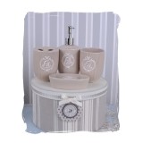 Set pentru baie din portelan alb antichizat CW097, Decorative
