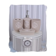Set pentru baie din portelan alb antichizat CW097 foto