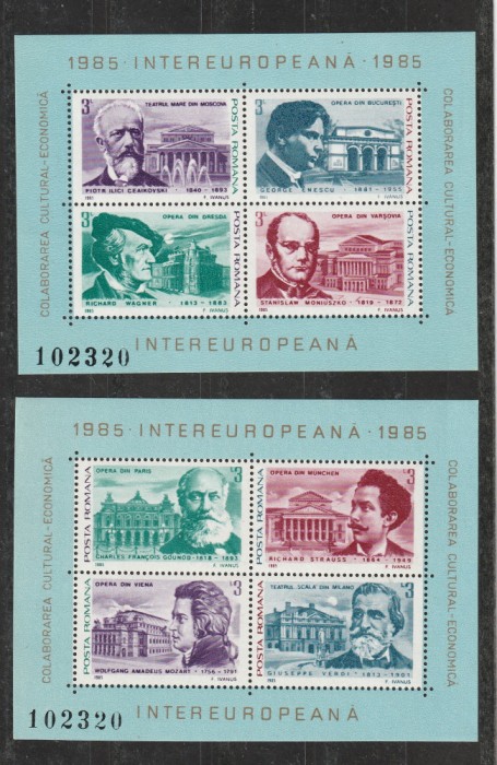 Romania 1985 - #1119 Colaborarea Intereuropeana M/S 2v MNH