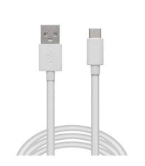 Cablu de date/incarcare USB-USB Type C alb 2m invelis siliconic