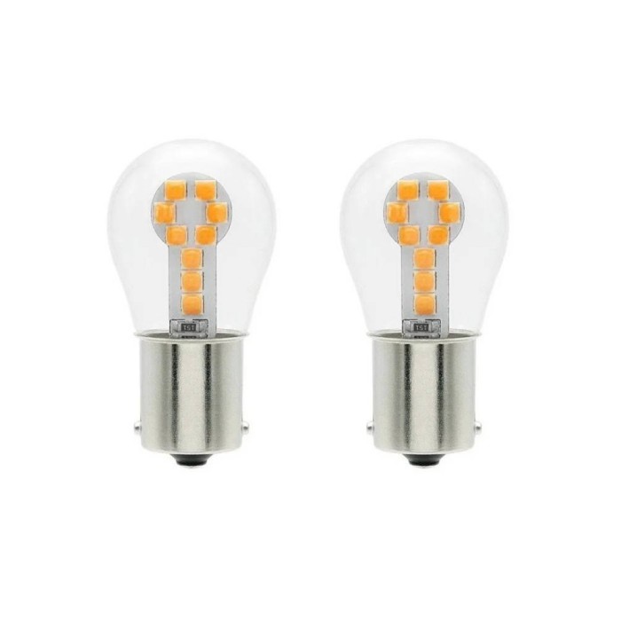 Set 2 LED P21 5W 18 SMD technology pentru semnalizare portocaliu