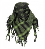 Shemagh negru olive cu pattern cranii, 100 x 100 cm, 100% bumbac MFH