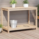 Cumpara ieftin Masă de plantare cu poliță, 108x50x75 cm, lemn masiv de pin
