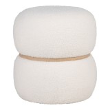 Cumpara ieftin Milford puff, pl&uuml;ss, feh&eacute;r, 38x41 cm