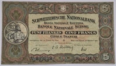 Elvetia, 5 Francs 1947 foto