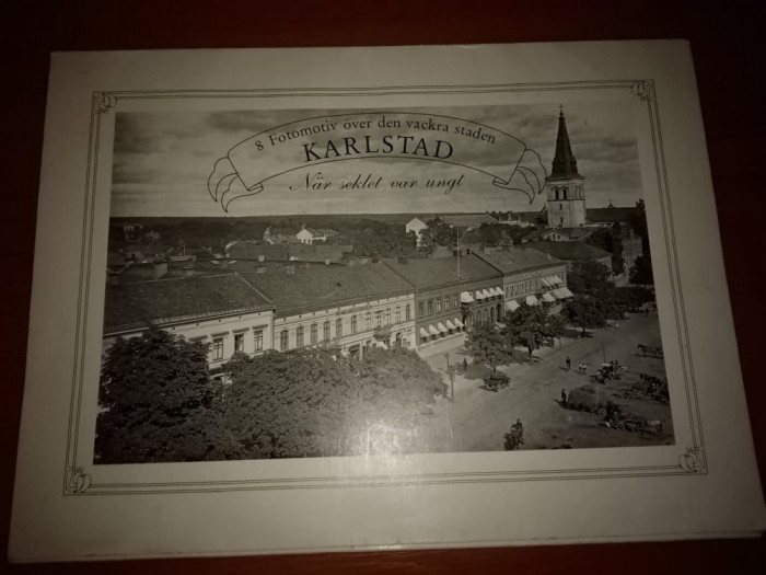 Mapa cu 8 fotografii vintage Karlstad Suedia by muzeul Varmlands