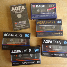 Casete audio sigilate Agfa, BASF, Fuji, Maxell, Sony, TDK anii 80-2005.