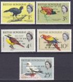 DB1 Fauna Pasari 1965 British Honduras 5 v. MNH supratipar New Capital