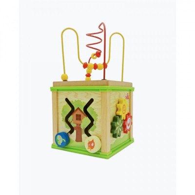 Cub 5 in 1 activitati copii, tip Montessori, 30x 17 cm, 7Toys foto