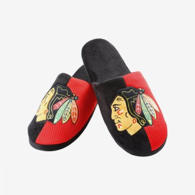 Chicago Blackhawks papuci de bărbați Logo Staycation Slipper - XL = 46-48 EU foto