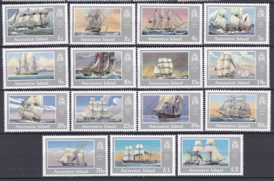 DB1 Ascension 1986 Corabii Marina Regala Britanica 15 v. MNH foto