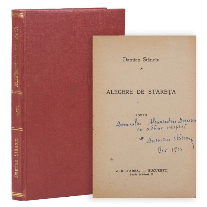 Damian Stănoiu, Alegere de stareța, 1933, cu dedicație pentru Alexandru Dunescu