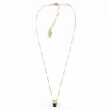 Colier auriu cu perla acrilica neagra