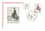 TRICICLU MOTORIZAT 75 ANI ANIVERSARE AUSTRIA FDC 1974