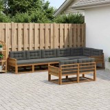 vidaXL Set de canapele de exterior cu pernă 8 pcs Natural și Antracit 3382670