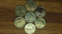 Romania -set 7 monede aniversare 50 bani diferite - de la XF la UNC - 2011-2019