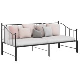 vidaXL Cadru pat canapea extensibilă, negru, 90x200 cm, metal