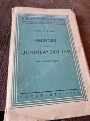 Gh. Panu - Amintiri de la Junimea foto