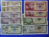 YUGOSLAVIA / IUGOSLAVIA , LOT 10 BANCNOTE UNC 1965 - 1986 (203)