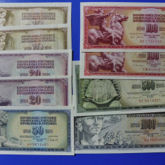 YUGOSLAVIA / IUGOSLAVIA , LOT 10 BANCNOTE UNC 1965 - 1986 (203)