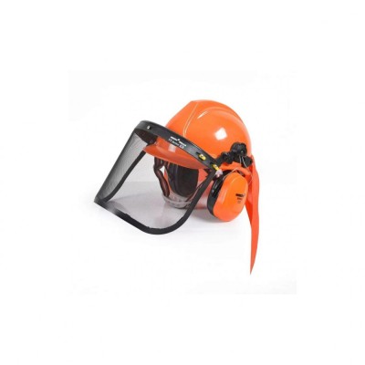 Casca de protectie HECHT 900100, culoare galben, cu viziera si antifoane foto