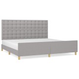 Cumpara ieftin Cadru de pat fara saltea, gri deschis, 200x200 cm, textil