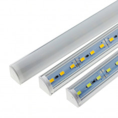 Banda led rigida 5730 korea chip cu profil pe colt, 1m. 12V. Lumina ALB 6000k 18W. Cod: ALSZ11 foto