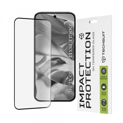 Folie de protectie Ecran Techsuit pentru Google Pixel 10 Pro XL, Sticla Securizata, Full Glue, 111D, Neagra foto