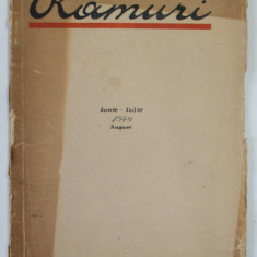 RAMURI , REVISTA , ANUL 32 , NR. 6-8 , IUNIE - AUGUST , 1940, COPERTA DESPRINSA