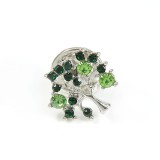 Brosa martisor Copacul Vietii cu pietre verzi