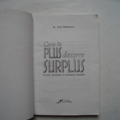 Ceva in plus despre surplus - Emil Radulescu