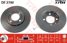 Disc frana SEAT AROSA (6H) (1997 - 2004) TRW DF2780