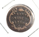 Boemia , Regatul 1 Groschl 1760 km # 791 moneda rara cupru Maria Tereza