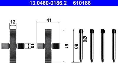 ATE 13.0460-0186.2 Set accesorii, placute frana foto