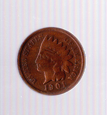 AMS# - ONE CENT INDIAN HEAD 1901 foto