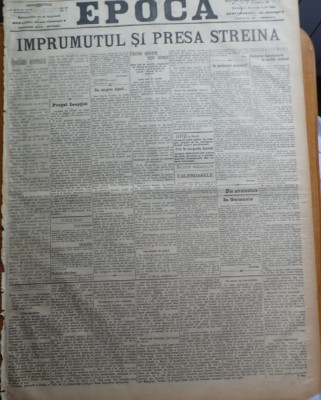 Ziarul Epoca, 24 Noiembrie 1899 ; Imprumutul si presa straina foto